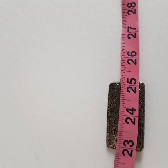 1980s Vintage Bronze Metal Skinny Belt Size 25" Bronze Gold Elegant Belt - Picture 6 of 10